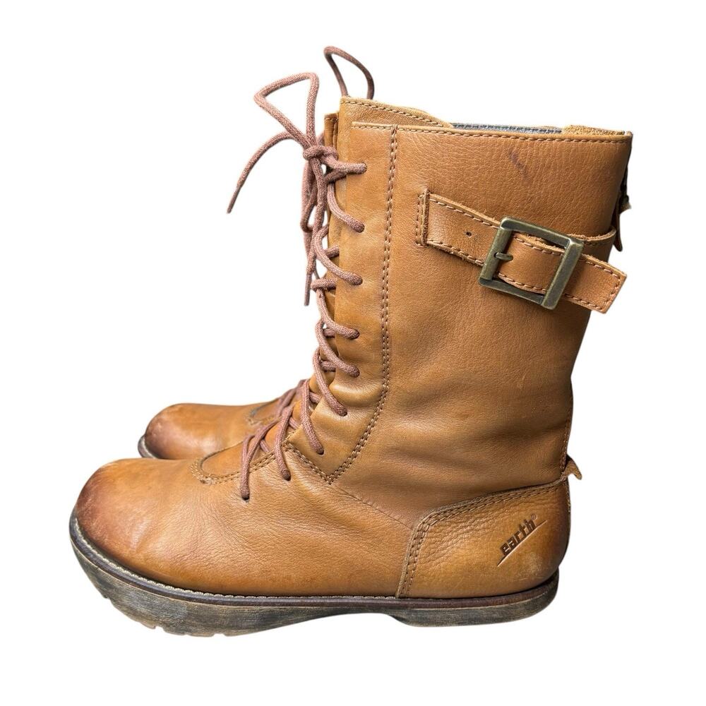 KALSO EARTH Womens REBEL ALMOND Leather Lace Up Mid Calf Hiking Boots Size 8B
